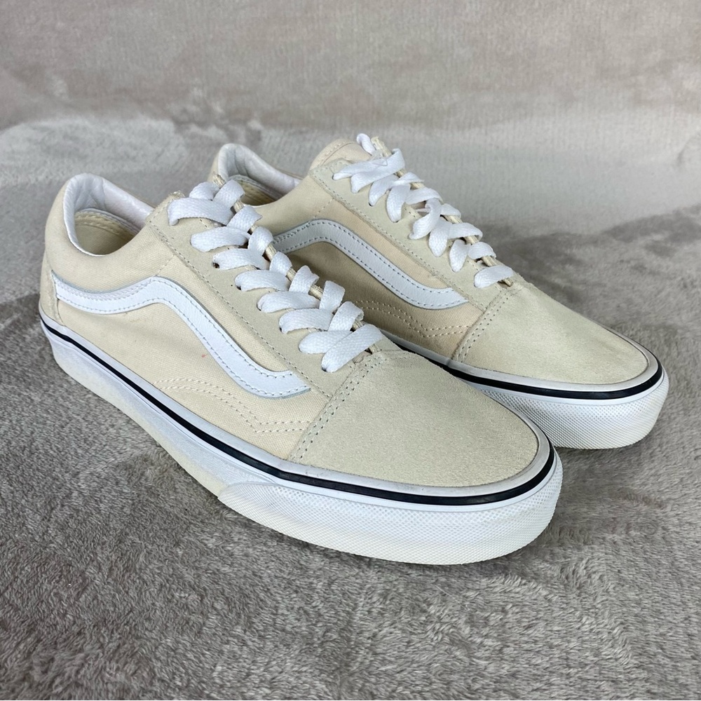 Vans Old Skool Shoes Men 6.5 Women 8 Off White Suede Skate Sneakers NEW